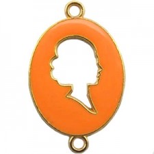 Bedel 2 ogen Camee Goud-autumn sunset orange